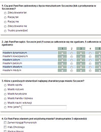 Szczecin, ankiety, kształtowanie wizerunku Szczecina, w Szczecinie