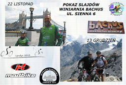 Wydarzenie: Pokaz slajdów z wyprawy rowerowej - z Tatą na Igrzyska – Londyn 2012  Gdzie: Winiarnia Bachus. Sienna 6. Szczecin 