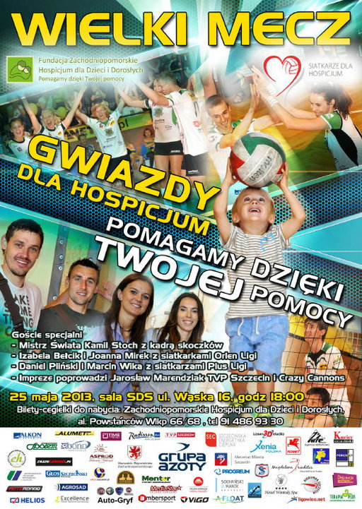 Szczecin. Wydarzenia. Siatkarze dla Hospicjum. 25.05.2013. Mecz Gwiazd @ Hala SDS 