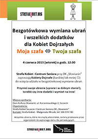 Szczecin, wydarzenia, wymiana ubrań, Słowianin, Dom Kultury, moja szafa, Twoja szafa, w Szczecinie