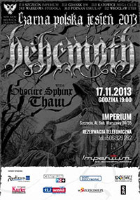 Szczecin, koncerty, Imperium, Behemoth, Obscure Sphinx, Thaw, czarna polska jesień, Nergal, Adam Darski, w Szczecinie
