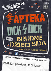 Szczecin, koncerty, wydarzenia, Słowianin, koncert, w Szczecinie, Ścieżka Zdrowia 2014, Apteka, Brudne Dzieci Sida, Dick4Dick, koncerty w Szczecinie, weekend, 21.02.2014