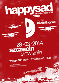 Szczecin, koncerty, wydarzenia, Słowianin, koncert, w Szczecinie, koncerty w Szczecinie, weekend, Happysad, Radio Bagdad, 28.03.2014