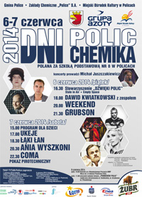 Police, koncerty, wydarzenia, 2014, Dni Polic, Dni Chemika, Dawid Kwiatkowski, Weekend, Grubson, Damian Ukeje, Łąki Łan, Ania Wyszkoni, Coma, pokaz pirotechniczny, w Policach