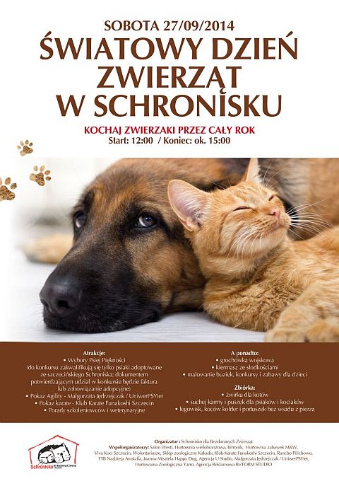 ARCHIWUM. Szczecin. Wydarzenia. 27.09.2014. Światowy Dzień Zwierząt @ Schronisko dla Bezdomnych Zwierząt w Szczecinie