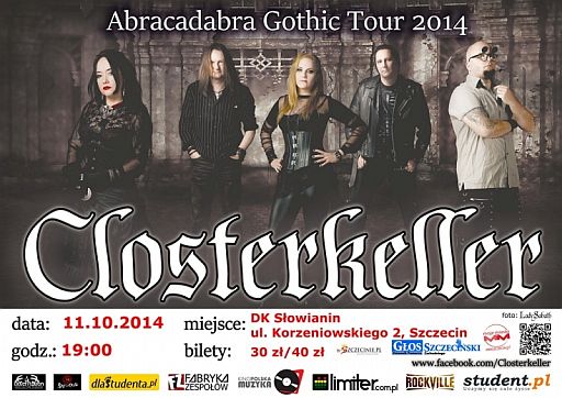 Szczecin, koncert, koncerty w Szczecinie, Closterkeller w Szczecinie, 11.10.2014, Abracadabra Ghotic Tour 2014