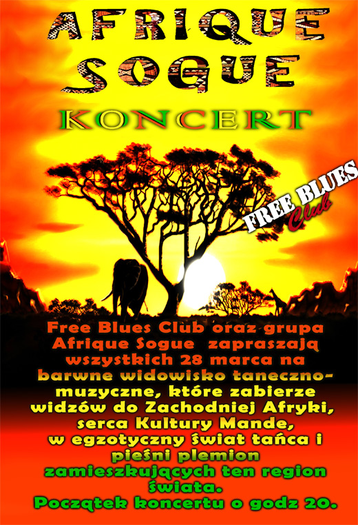 Szczecin, koncert, koncerty w Szczecinie, weekend w Szczecinie, Afrique Sogue, Free Blues Club, kierunek Szczecin, weekend w Szczecinie