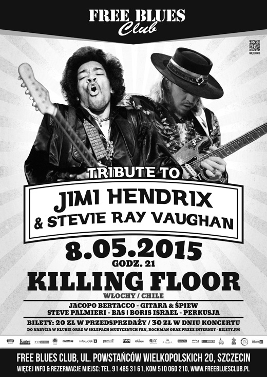 ARCHIWUM. Szczecin. Koncerty. 08.05.2015. Killing Floor – Tribute To Jimi Hendrix & Stevie Ray Vaughan @ Free Blues Club