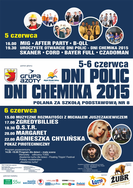 ARCHIWUM. Police. Imprezy. Koncerty. 05-06.06.2015. Dni Polic – Dni Chemika 2015 @ Police ul. Piaskowa