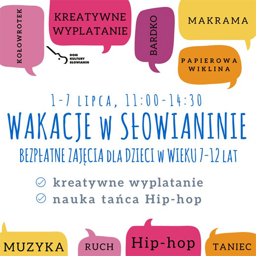 Szczecin, wakacje w Szczecinie, dla dzieci, bezpłatne, kierunek Szczecin, Słowianin, zajęcia taneczne, wakacje w mieście