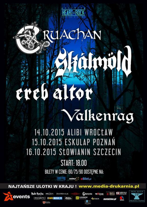 Skálmöld, Cruachan, Ereb Altor, Valkenrag, Rock in Szczecin, weekend w Szczecinie, koncerty w Szczecinie, Słowianin, kierunek Szczecin