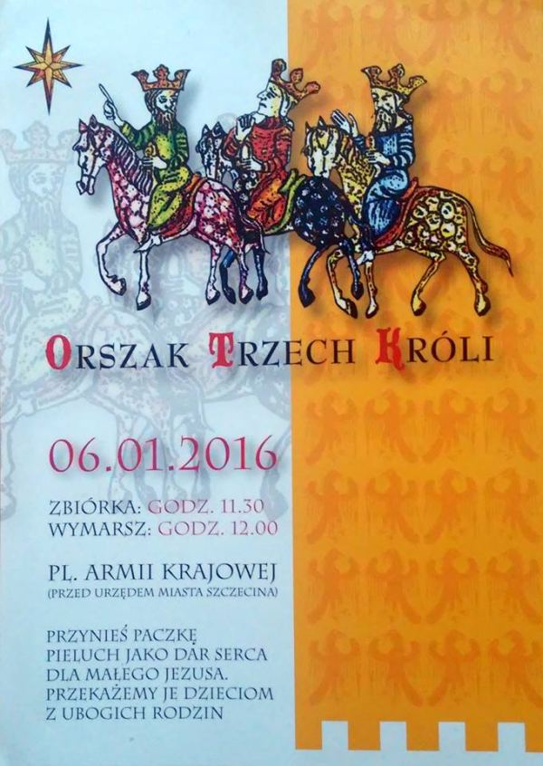 ARCHIWUM. Szczecin. Wydarzenia. 06.01.2016. Orszak Trzech Króli – Szczecin 2016