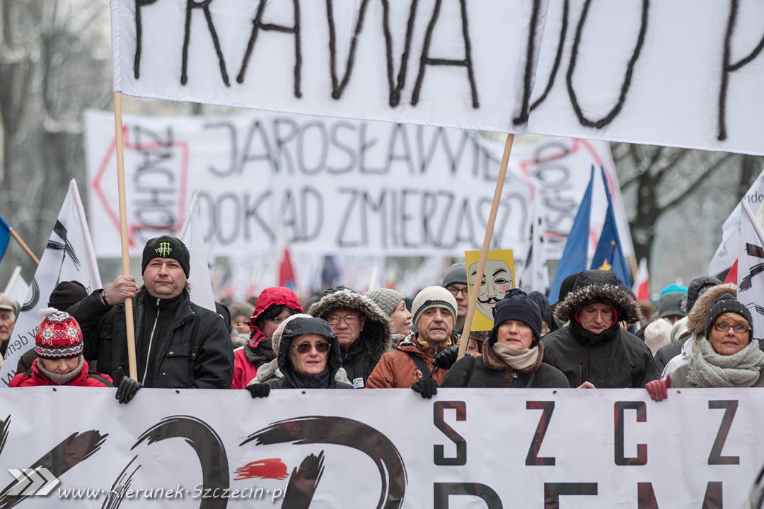 Szczecin. FOTOREPORTAŻ. 23.01.2016. Marsz KOD. Szczecin dla demokracji przeciw inwigilacji