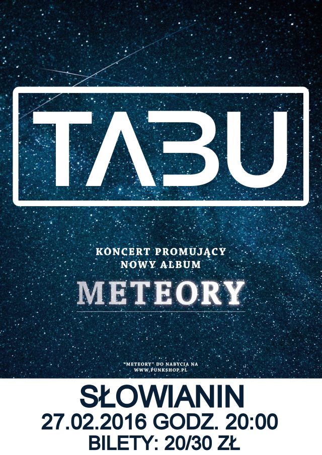 27.02.2016 koncert TABU Meteory Tour, DK Słowianin w Szczecinie