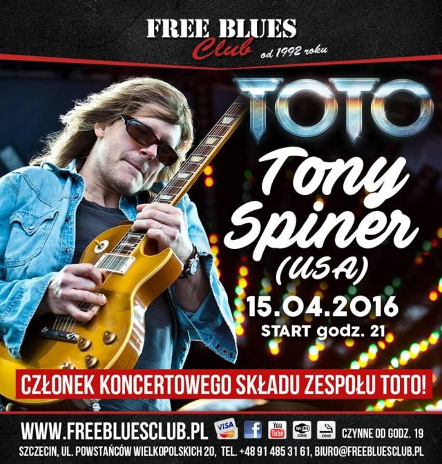 ARCHIWUM. Szczecin. Koncerty. 15.04.2016. Tony Spinner @ Free Blues Club