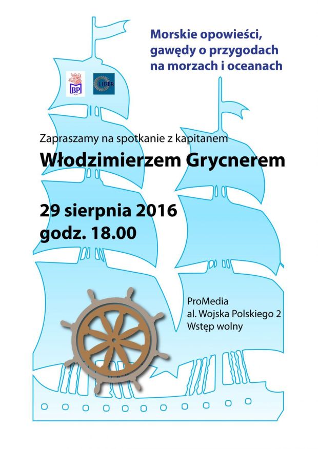 ARCHIWUM. Szczecin. Wydarzenia. 29.08.2016. Morskie opowieści. Spotkanie z Włodzimierzem Grycnerem @ Biblioteka Filia nr 54 [ProMedia]