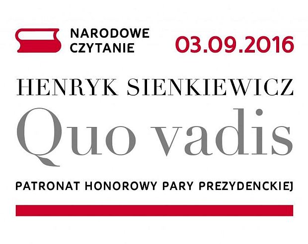 ARCHIWUM. Szczecin. Wydarzenia. 03.09.2016. Narodowe Czytanie „Quo vadis” Henryka Sienkiewicza w Szczecinie