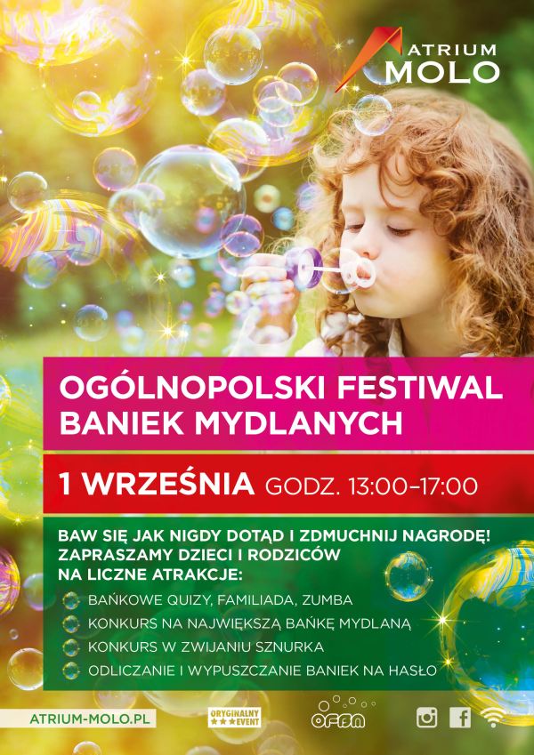 ARCHIWUM. Szczecin. Imprezy. Wydarzenia. 01.09.2018. Ogólnopolski Festiwal Baniek Mydlanych @ Galeria Atrium Molo