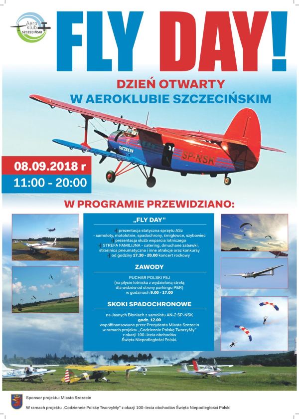 ARCHIWUM. Szczecin. Imprezy. Wydarzenia 08.09.2018. Fly Day – dzień otwarty Aeroklubu Szczecińskiego @ Lotnisko Dąbie