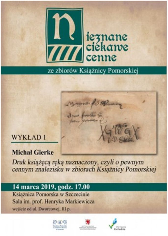 14.03.2019 Nieznane, ciekawe, cenne - Druk książęcą ręką naznaczony