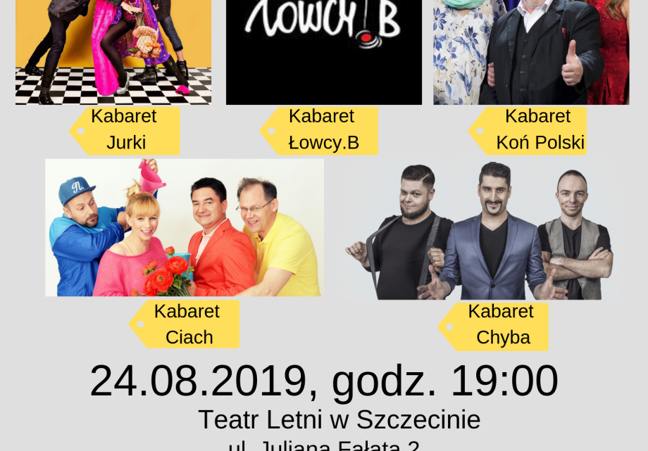 ARCHIWUM. POLECAMY! Szczecin. Imprezy. Wydarzenia. 24.08.2019. Gala Kabaretowa – Szczecin 2019  @ Teatr Letni /Amfiteatr