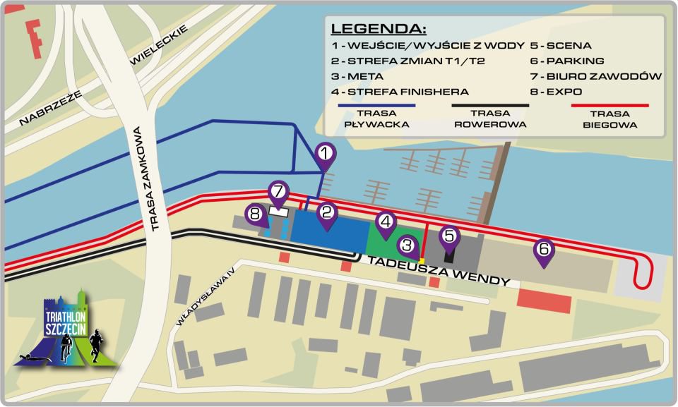 plan sytuacyjny, Traithlon Szczecin 2019