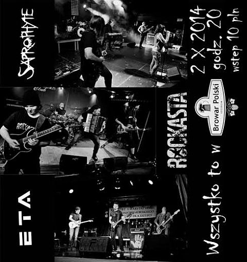 ARCHIWUM. Szczecin. Koncerty. 02.10.2014. Rockasta + Saprophyte + ETA @ Klub Muzyczny Browar Polski