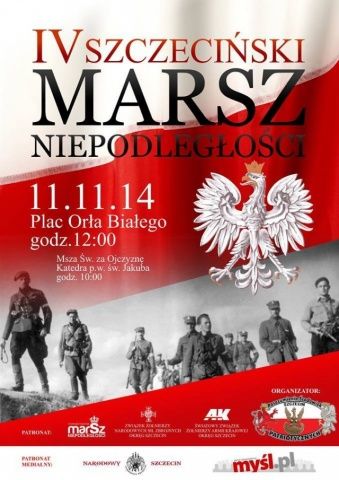 ARCHIWUM. Szczecin. Wydarzenia. 11.11.2014. IV Szczeciński Marsz Niepodległości