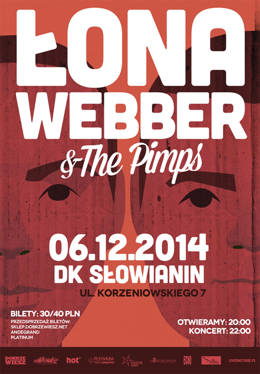 Szczecin, koncert, koncerty w Szczecinie, Dom Kultury Słowianin, Łona, Webber & The Pimps, weekend, 06.12.2014, w Szczecinie