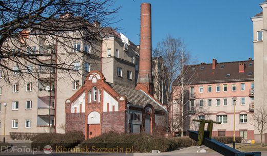 Szczecin. Pozostałość po kompleksie budynków Gazowni Niebuszewo w Szczecinie