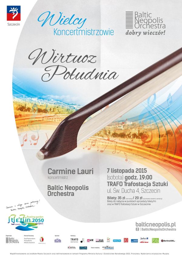 ARCHIWUM. Szczecin. Koncerty. 07.11.2015. Baltic Neopolis Orchestra & Carmine Lauri – Wirtuoz Południa @ TRAFO Trafostacja Sztuki