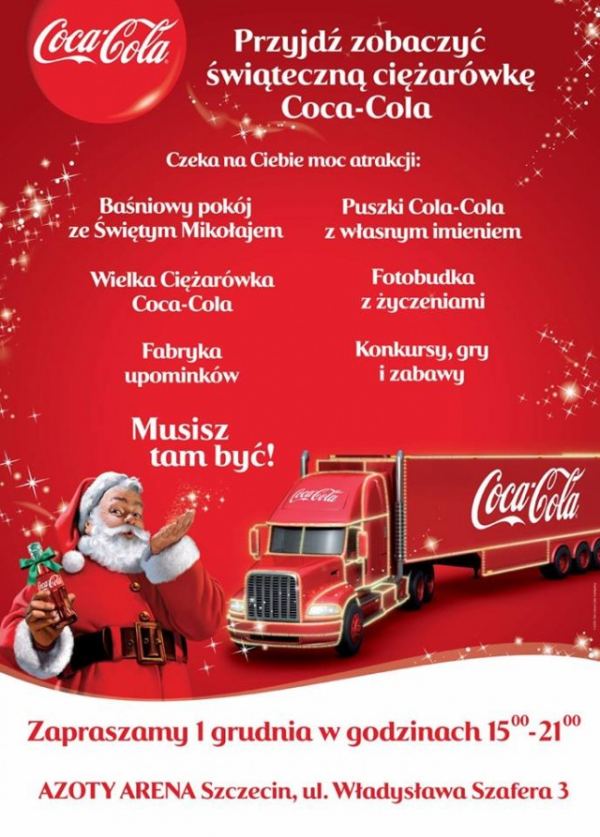 ARCHIWUM. Szczecin. Wydarzenia. 01.12.2015. Świąteczna Trasa Ciężarówek Coca-Cola @ Plac przy Azoty Arena