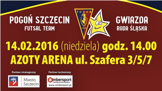 ARCHIWUM. Szczecin. SPORT. Wydarzenia. 14.02.2016. Futsal Ekstraklasa: Pogoń `04 Szczecin vs Gwiazda Ruda Śląska @ Azoty Arena