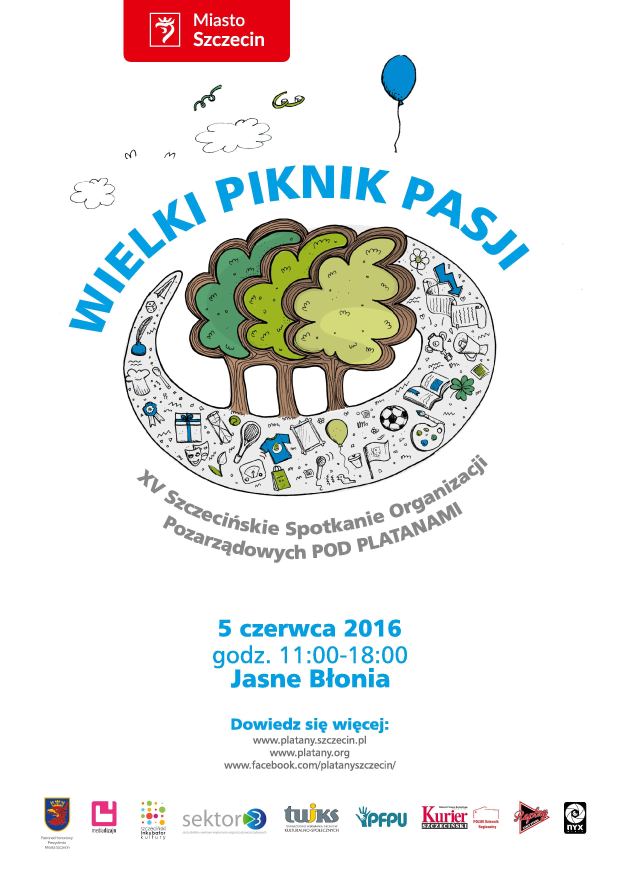 ARCHIWUM. Szczecin. Wydarzenia. 05.06.2016. Wielki piknik Pasji – XV Spotkanie Organizacji Pozarządowych Pod Platanami @ Jasne Błonia