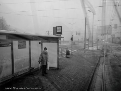 Szczecin na co dzień 14.01.2017, ul. Wyszyńskiego przystanek tramwajowy
