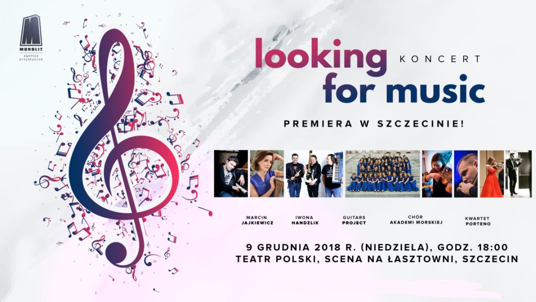 ARCHIWUM. POLECAMY! Szczecin. Koncerty. 09.12.2018. Premierowy koncert projektu „Looking For Music” @ Teatr Polski – scena na Łasztowni