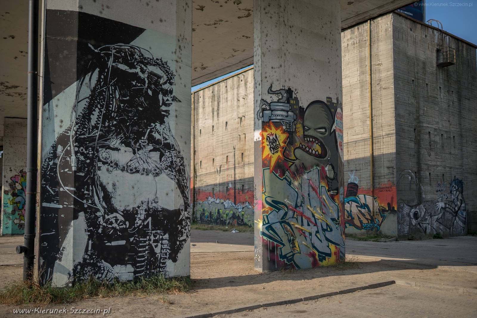 31 sierpnia 2019, Szczecin na co dzień, graffiti pod Trasą Zamkową w Szczecinie, na wysokości Energetyków
