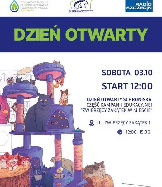 Szczecin. 03.10.2026. Dzień Otwarty Schroniska dla Bezdomnych Zwierząt
