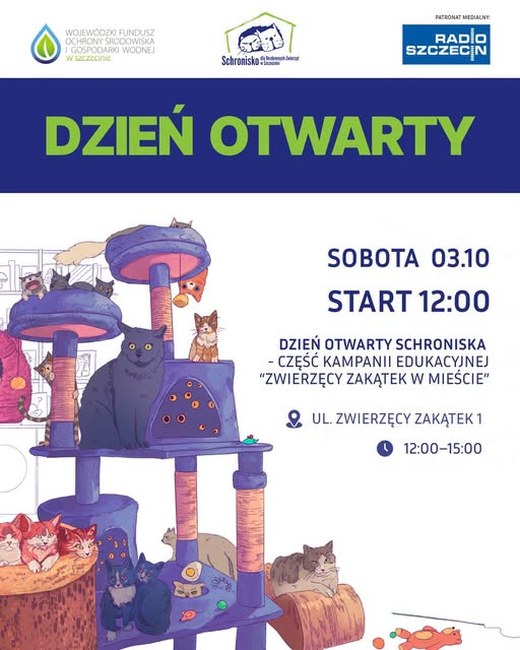 Szczecin. 03.10.2026. Dzień Otwarty Schroniska dla Bezdomnych Zwierząt