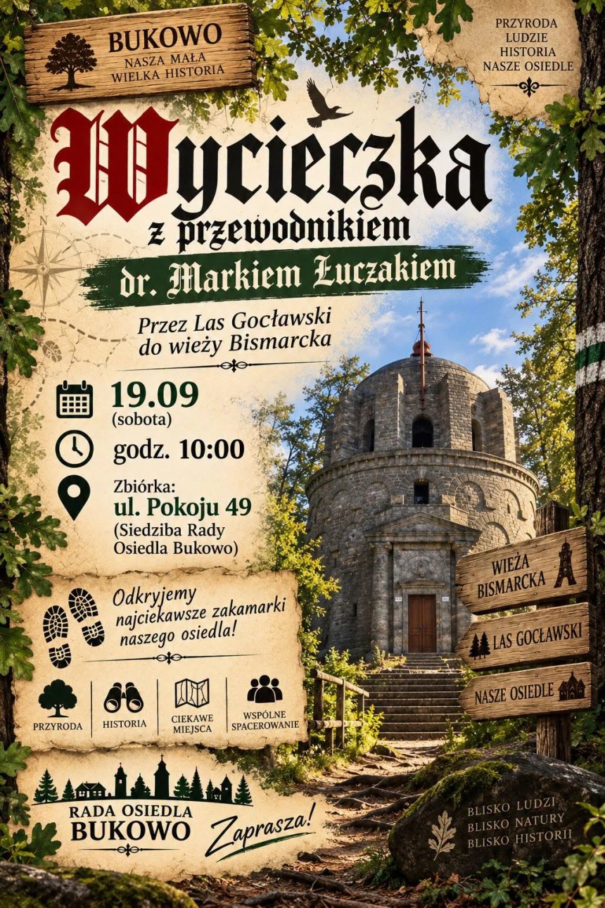Szczecin. 19.09.2026. Spacer po Bukowie - wycieczka z przewodnikiem