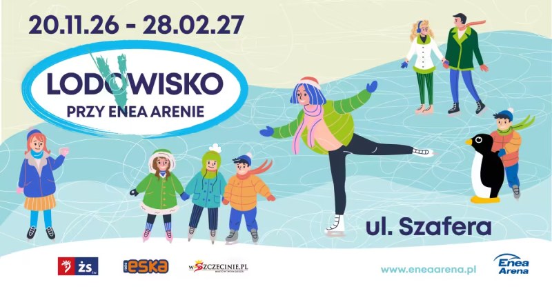 Szczecin. 20.11.2026–28.02.2027. Lodowisko przy Enea Arenie – sezon zimowy 2026 2027