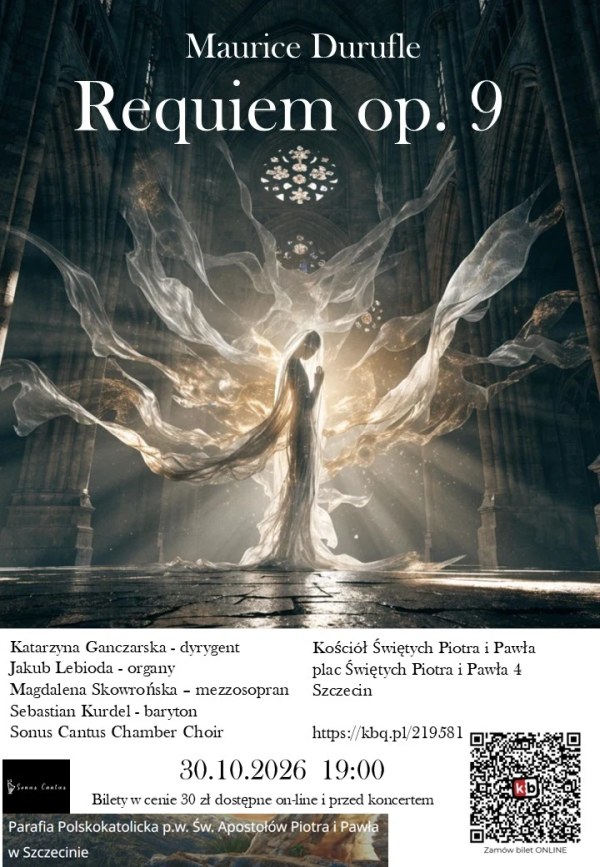 Szczecin. 30.10.2026. Requiem Maurice’a Duruflé – koncert muzyki sakralnej
